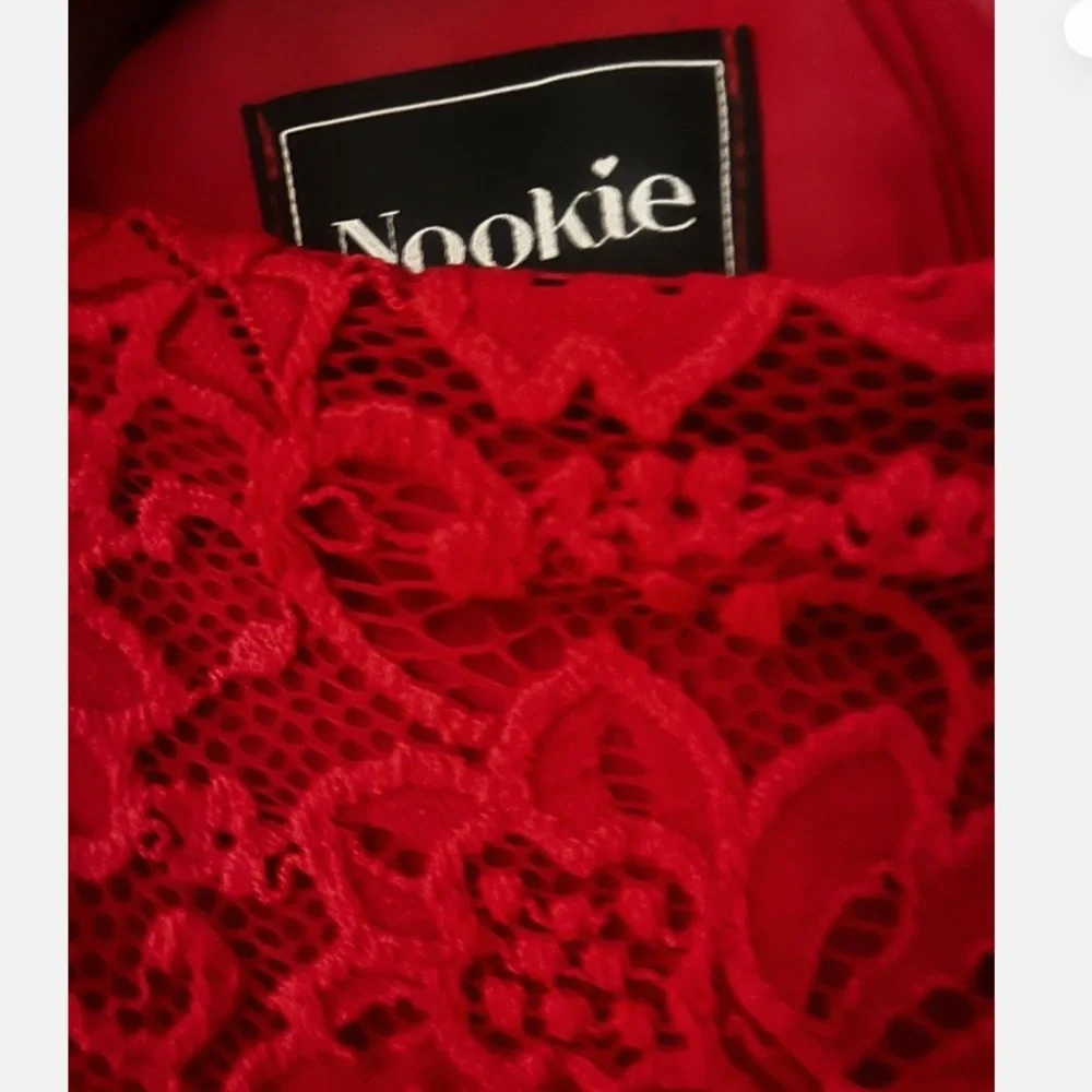 Nookie Red Long Sleeve Lace Dress - Picture 3 of 3
